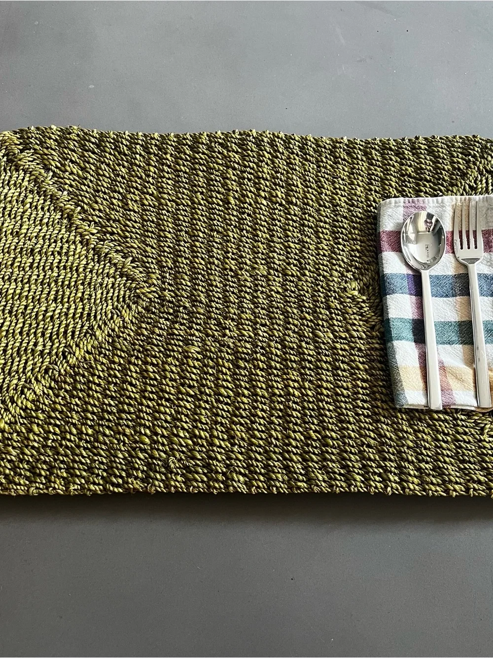 NEW Crate&Barrel Olive Jute Placemat Duo